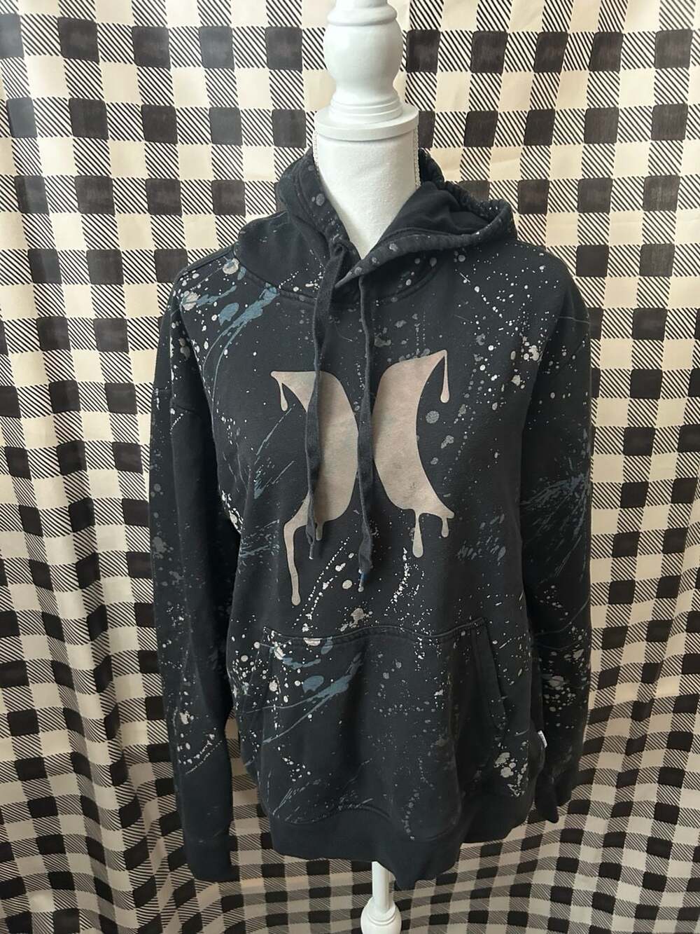 Vintage Y2K Hurley Hoodie Mens Medium Black